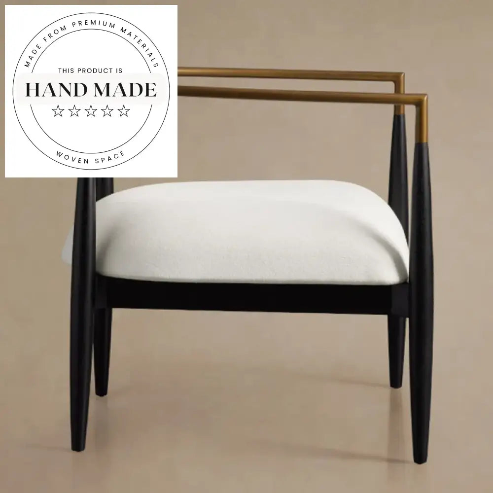 Modern Nordic Natural Oak Fabric Accent Lounge Chair for Living Room