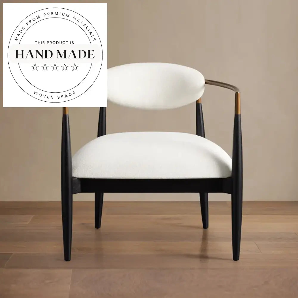 Modern Nordic Natural Oak Fabric Accent Lounge Chair for Living Room