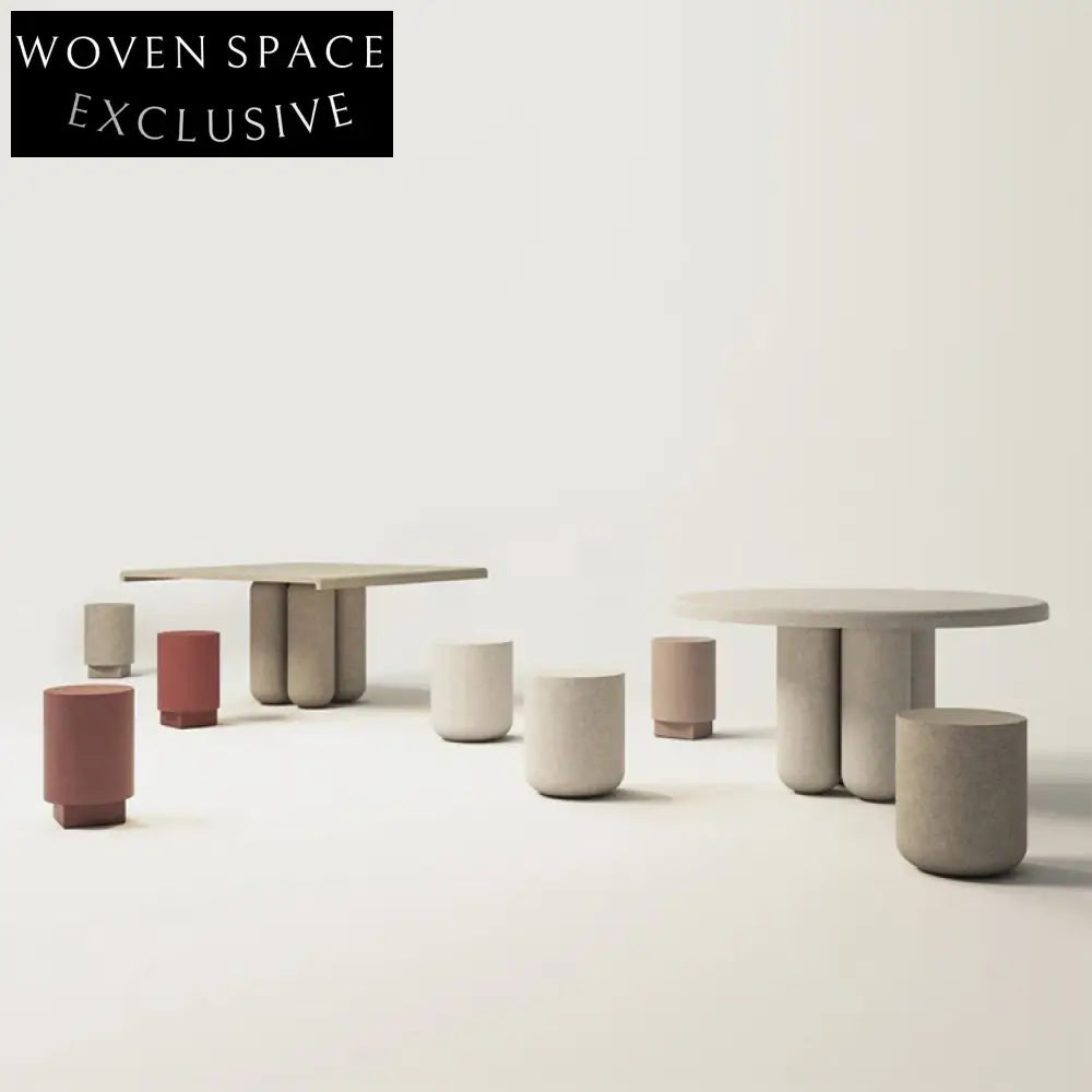 Modern Nordic Outdoor Patio Dining Set - Fiberglass Table and Chairs