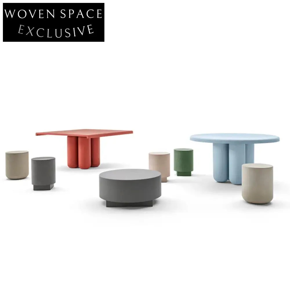 Modern Nordic Outdoor Patio Dining Set - Fiberglass Table and Chairs