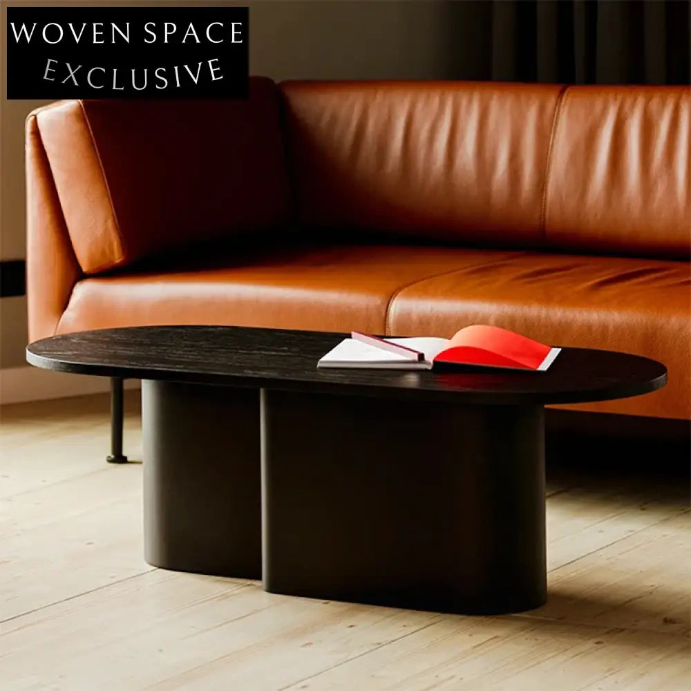Modern Nordic Oval Solid Wood Living Room Centerpiece Coffee Table