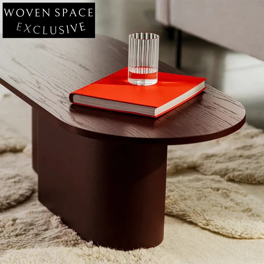 Modern Nordic Oval Solid Wood Living Room Centerpiece Coffee Table