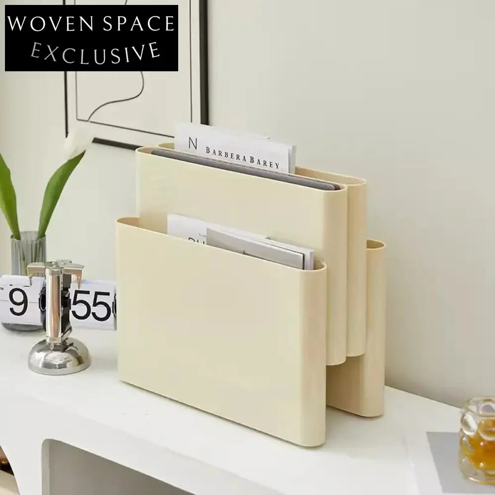 Modern Nordic Plastic Floor Bookshelf with Handle for Home Storage Bookshelf