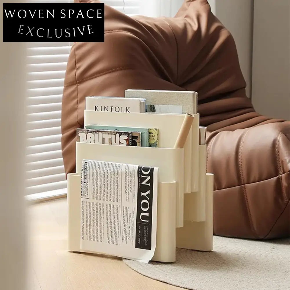 Modern Nordic Plastic Floor Bookshelf with Handle for Home Storage Bookshelf