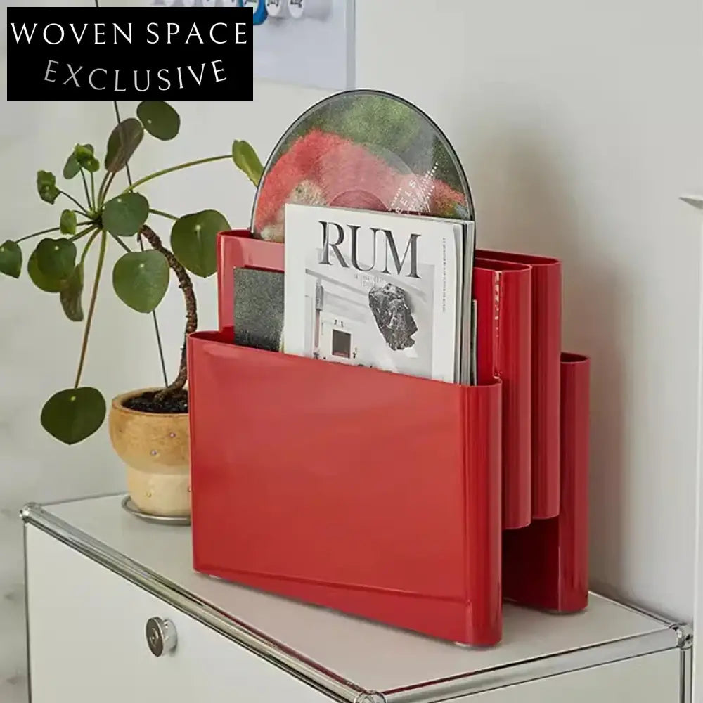 Modern Nordic Plastic Floor Bookshelf with Handle for Home Storage Bookshelf