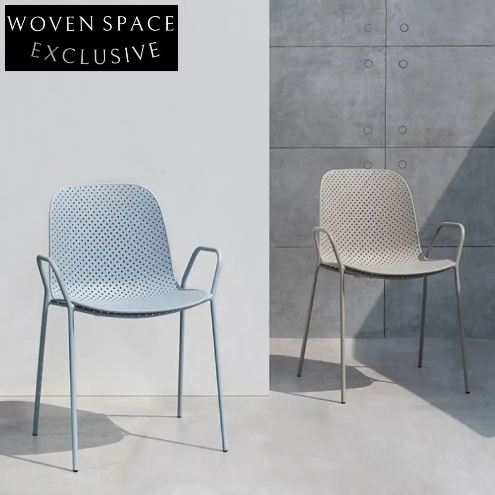 Modern Nordic Plastic PP Dining Chair with Metal Frame and Hole Design