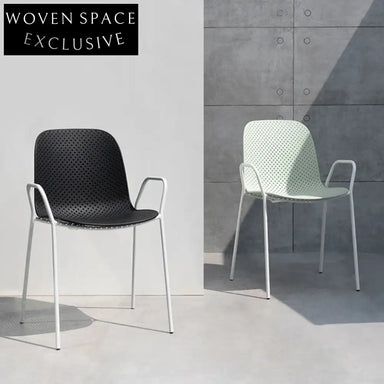 Modern Nordic Plastic PP Dining Chair with Metal Frame and Hole Design