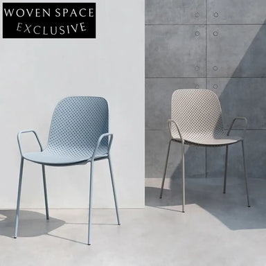 Modern Nordic Plastic PP Dining Chair with Metal Frame and Hole Design