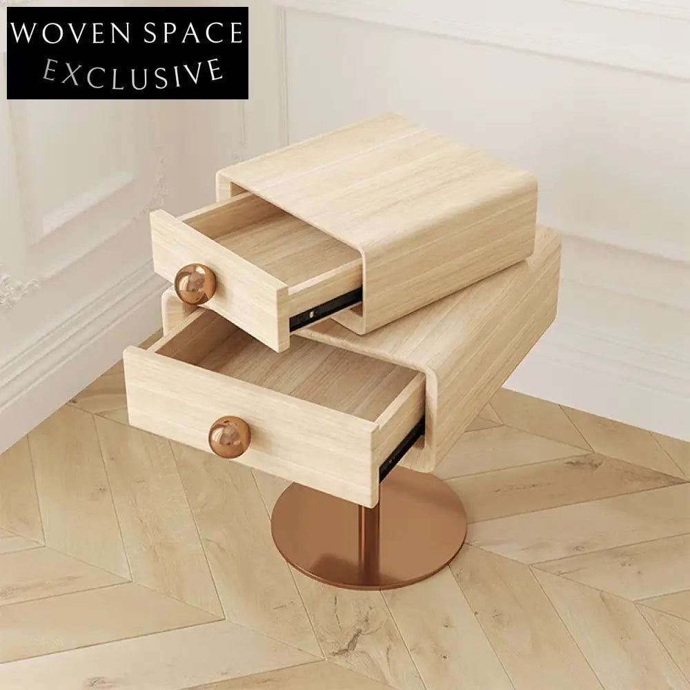 Modern Nordic Plywood Nightstand with Storage Drawer - Stylish Bedside Table