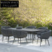 Modern Nordic Rattan Outdoor Dining Set with Metal Table for 6