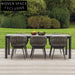 Modern Nordic Rattan Outdoor Dining Set with Metal Table for 6