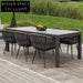 Modern Nordic Rattan Outdoor Dining Set with Metal Table for 6
