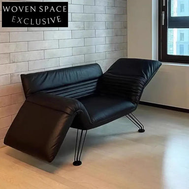 Modern Nordic Reclining Chair with Adjustable Armrest, Metal Frame Sofa