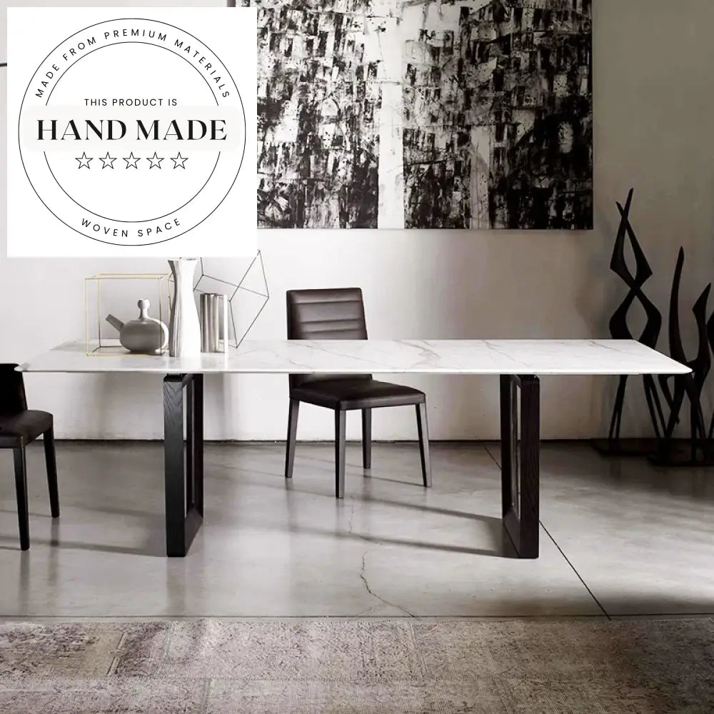 Modern Nordic Rectangular Solid Wood Six Seater Kitchen Dining Table