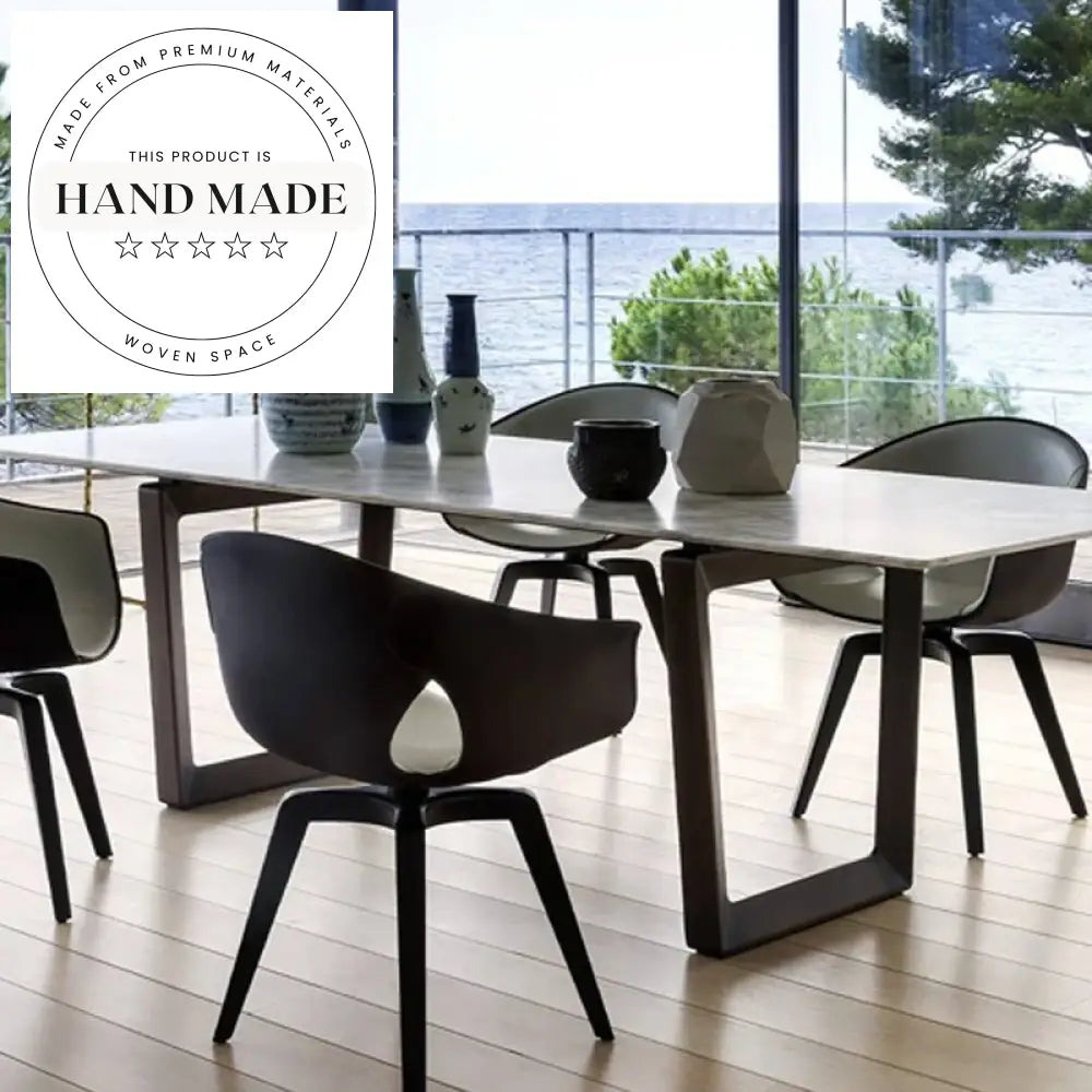 Modern Nordic Rectangular Solid Wood Six Seater Kitchen Dining Table