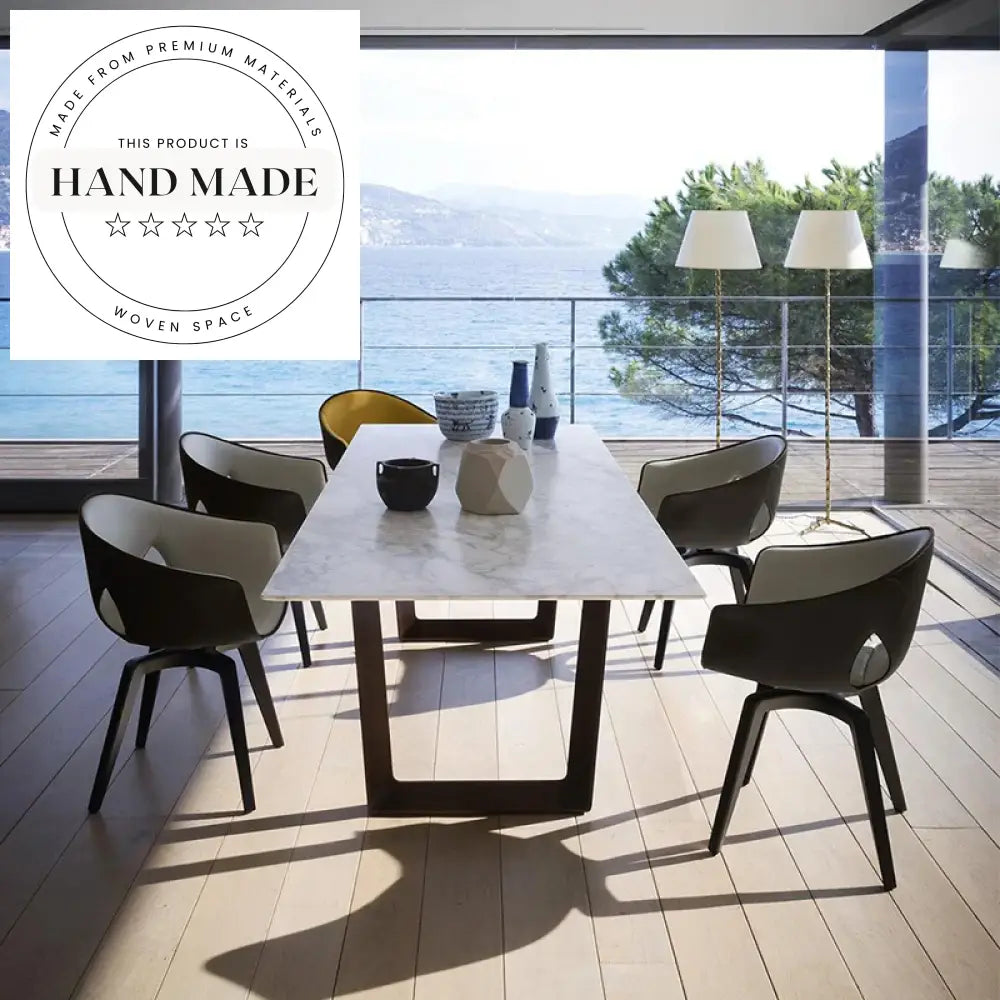 Modern Nordic Rectangular Solid Wood Six Seater Kitchen Dining Table