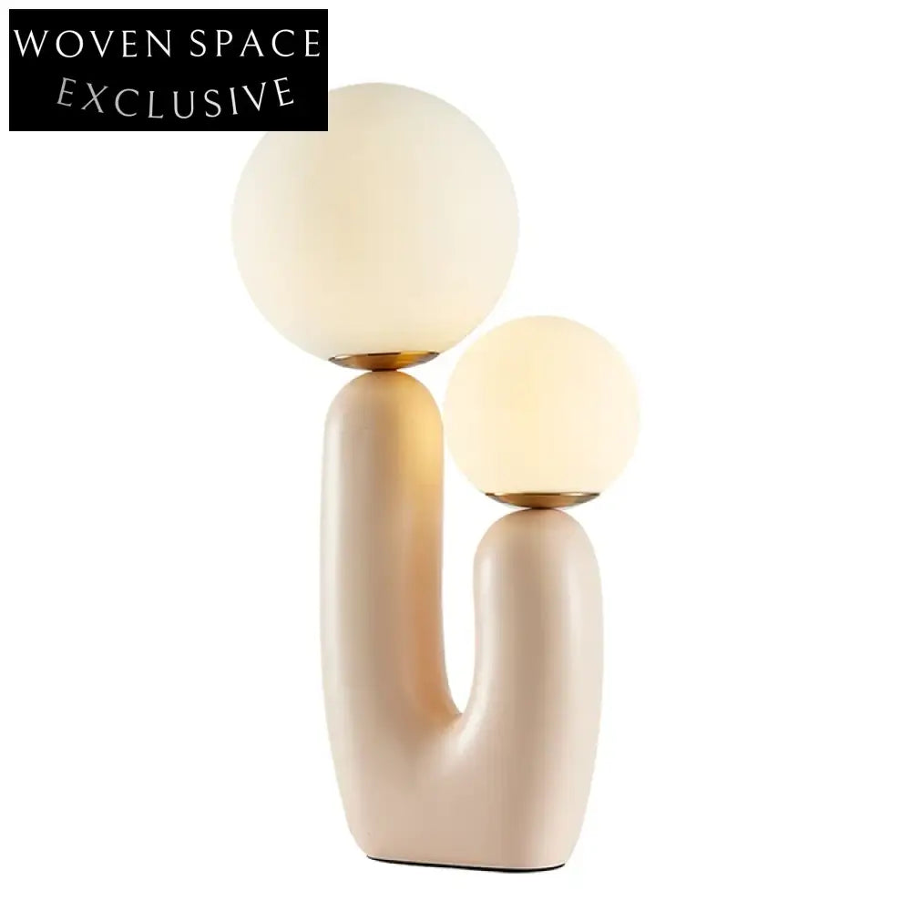 Modern Nordic Resin Mushroom Table Lamp White Glass Shade LED Lighting