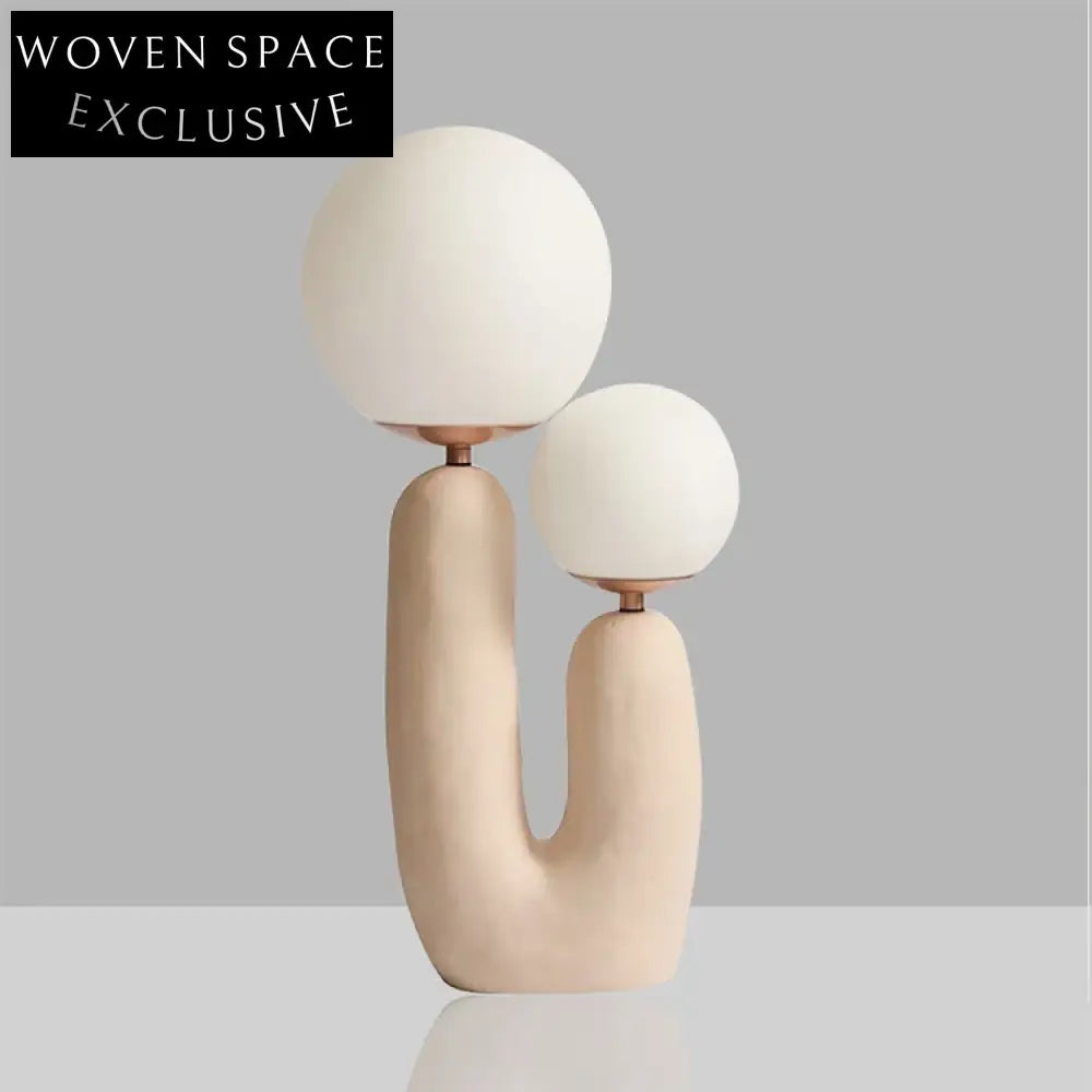 Modern Nordic Resin Mushroom Table Lamp White Glass Shade LED Lighting