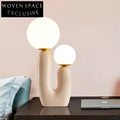 Modern Nordic Resin Mushroom Table Lamp White Glass Shade LED Lighting
