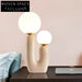 Modern Nordic Resin Mushroom Table Lamp White Glass Shade LED Lighting