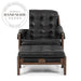 Modern Nordic Retro Recliner Armchair Solid Wood Frame Black Leather Seat