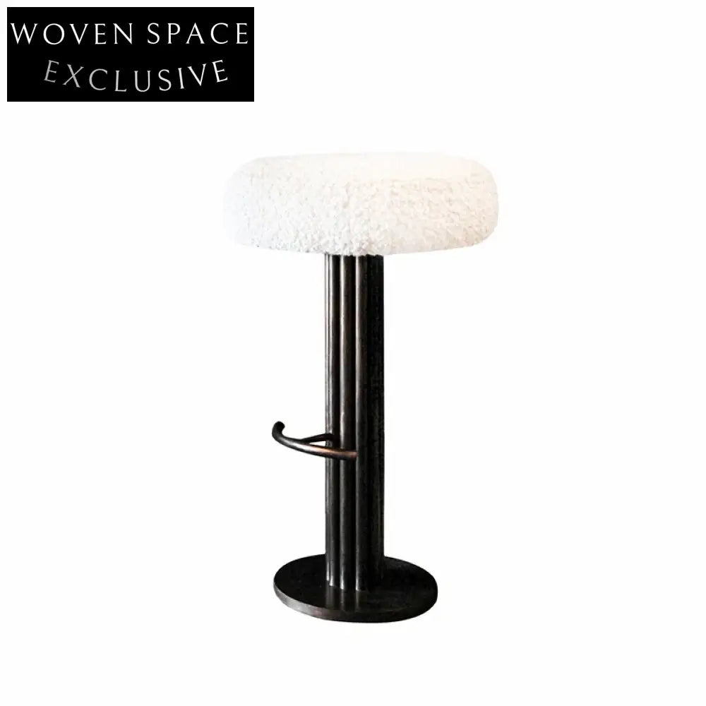 Modern Nordic Roman Boucle Fabric Bar Stool High Kitchen Counter Chair