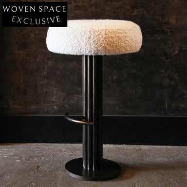 Modern Nordic Roman Boucle Fabric Bar Stool High Kitchen Counter Chair