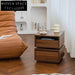 Modern Nordic Rotatable Walnut Wood Bedside Table with Storage Drawers