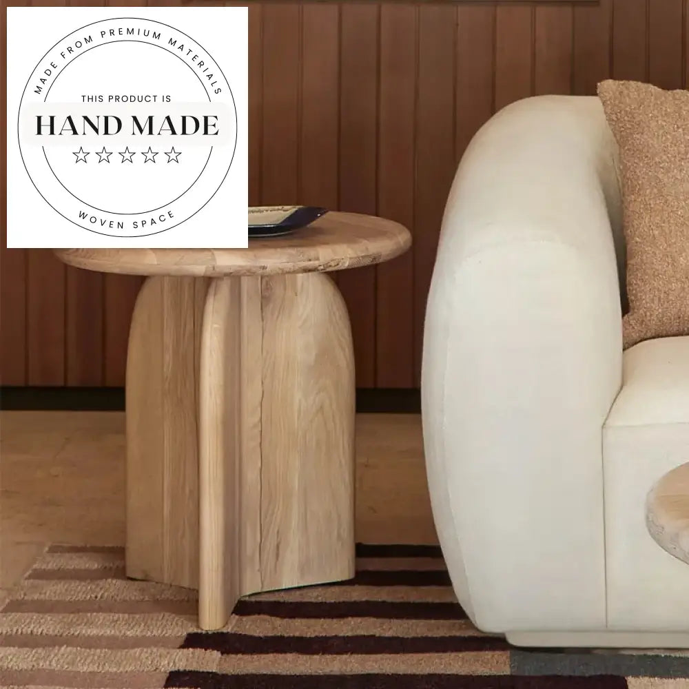 Modern Nordic Round Black Solid Wood Decorative Living Room Side Table