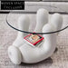 Modern Nordic Round Clear Glass Top Coffee Table with Fiberglass Base