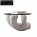 Modern Nordic Round Clear Glass Top Coffee Table with Fiberglass Base