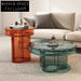 Modern Nordic Round Full Glass Accent Living Room Coffee Table