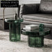 Modern Nordic Round Full Glass Accent Living Room Coffee Table