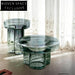 Modern Nordic Round Full Glass Accent Living Room Coffee Table