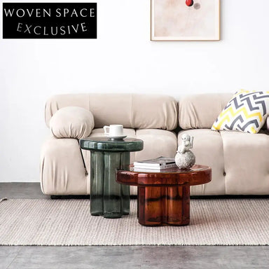 Modern Nordic Round Full Glass Accent Living Room Coffee Table