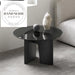 Modern Nordic Round Glass Solid Wood Black Oak Side Table