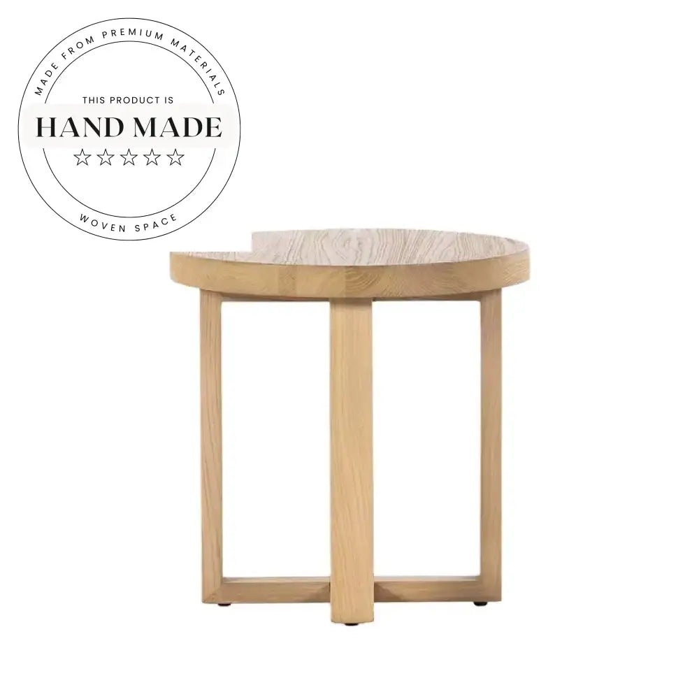Modern Nordic Round Solid Wood Coffee Corner Sofa Side Table