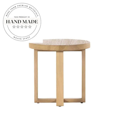 Modern Nordic Round Solid Wood Coffee Corner Sofa Side Table