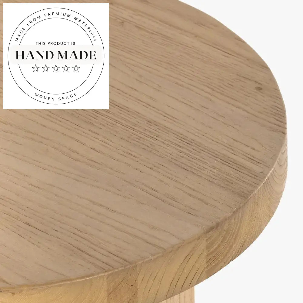 Modern Nordic Round Solid Wood Coffee Corner Sofa Side Table