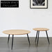 Modern Nordic Round Solid Wood Top Coffee & Side Table Set