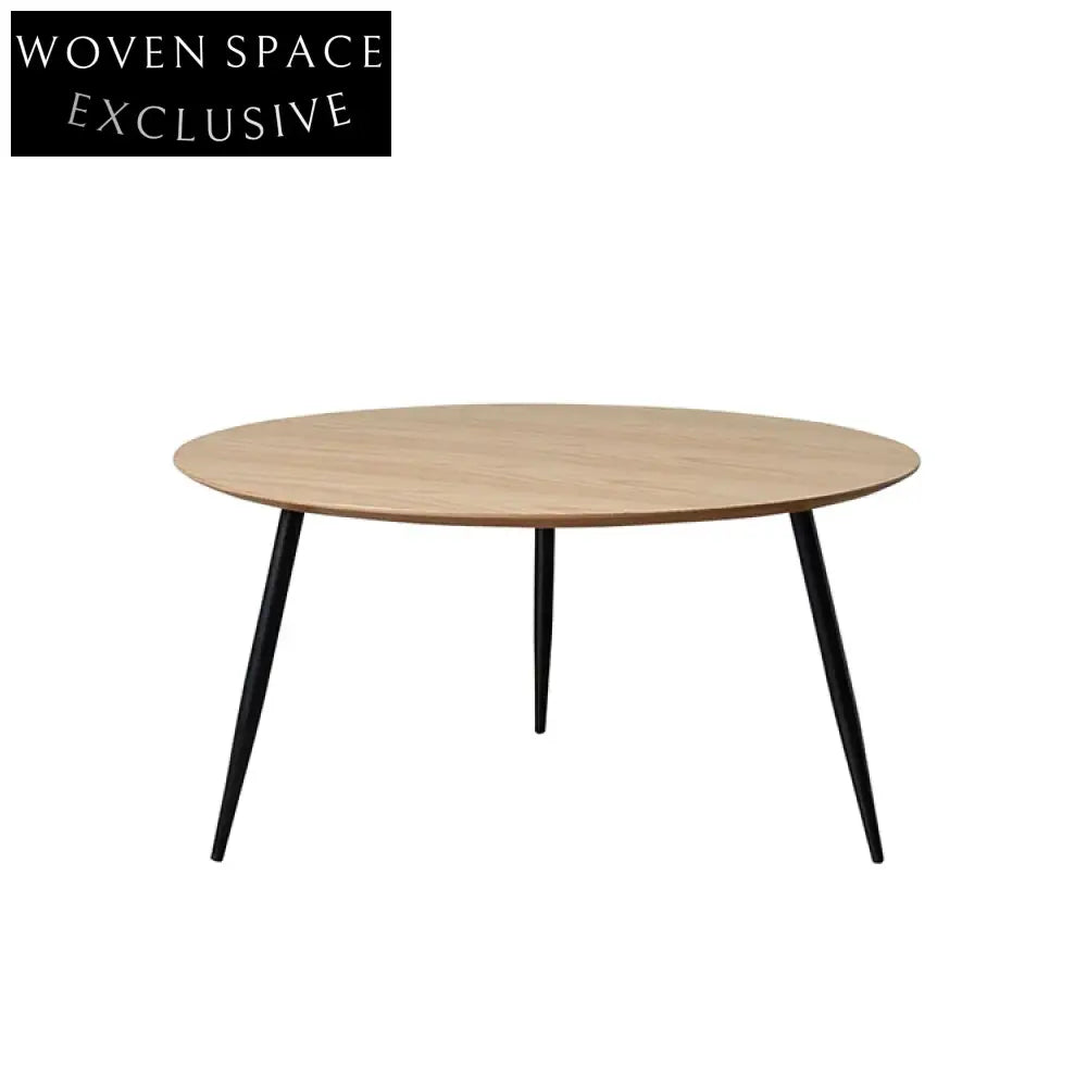 Modern Nordic Round Solid Wood Top Coffee & Side Table Set