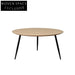 Modern Nordic Round Solid Wood Top Coffee & Side Table Set