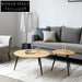 Modern Nordic Round Solid Wood Top Coffee & Side Table Set