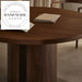 Modern Nordic Round Walnut Wood Six Seater Dining Table