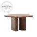 Modern Nordic Round Walnut Wood Six Seater Dining Table