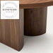 Modern Nordic Round Walnut Wood Six Seater Dining Table