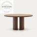 Modern Nordic Round Walnut Wood Six Seater Dining Table