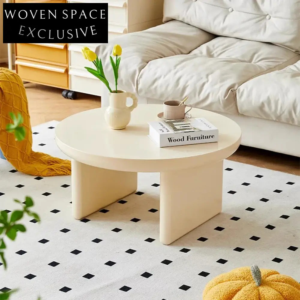 Modern Nordic Round Wood Side Table for Sofa Corner Living Room Decor