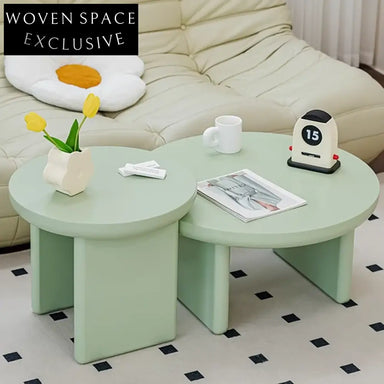 Modern Nordic Round Wood Side Table for Sofa Corner Living Room Decor