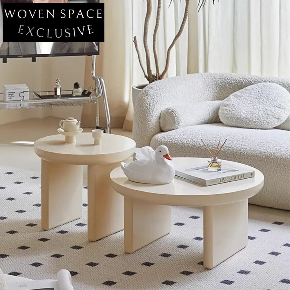 Modern Nordic Round Wood Side Table for Sofa Corner Living Room Decor